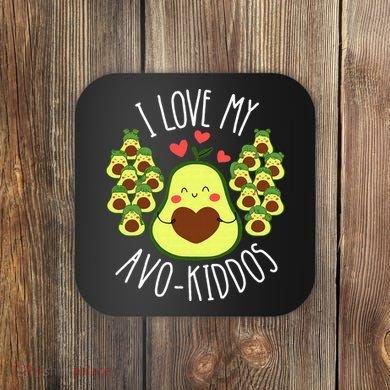 Funny Teacher Avocado Valentine's Day Cute Retro Coaster
