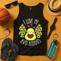 Funny Teacher Avocado Valentine's Day Cute Retro Tank Top thumb 4