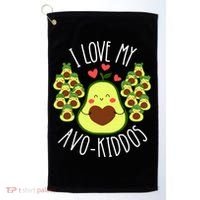 Funny Teacher Avocado Valentine's Day Cute Retro Golf Towel thumb 0