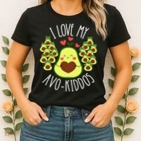 Funny Teacher Avocado Valentine's Day Cute Retro Women's T-Shirt thumb 2