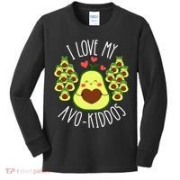Funny Teacher Avocado Valentine's Day Cute Retro Kids Long Sleeve Shirt thumb 0