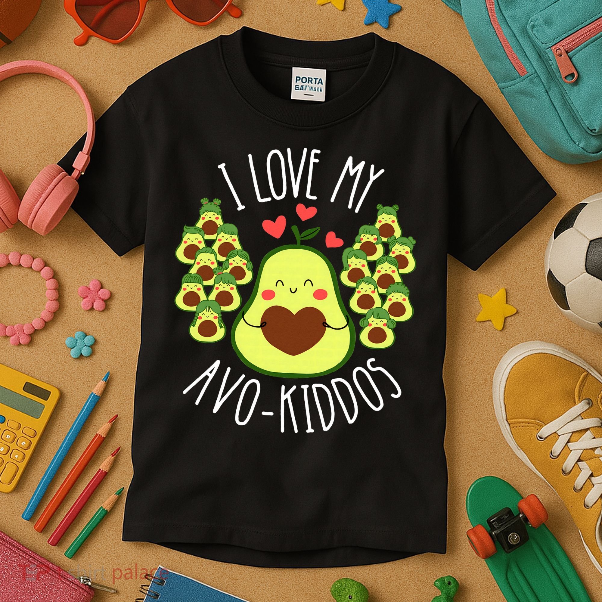 Funny Teacher Avocado Valentine's Day Cute Retro Kids T-Shirt