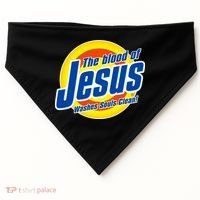 Funny The Blood Of Jesus Washes Souls Clean Detergent USA-Made Doggie Bandana thumb 0