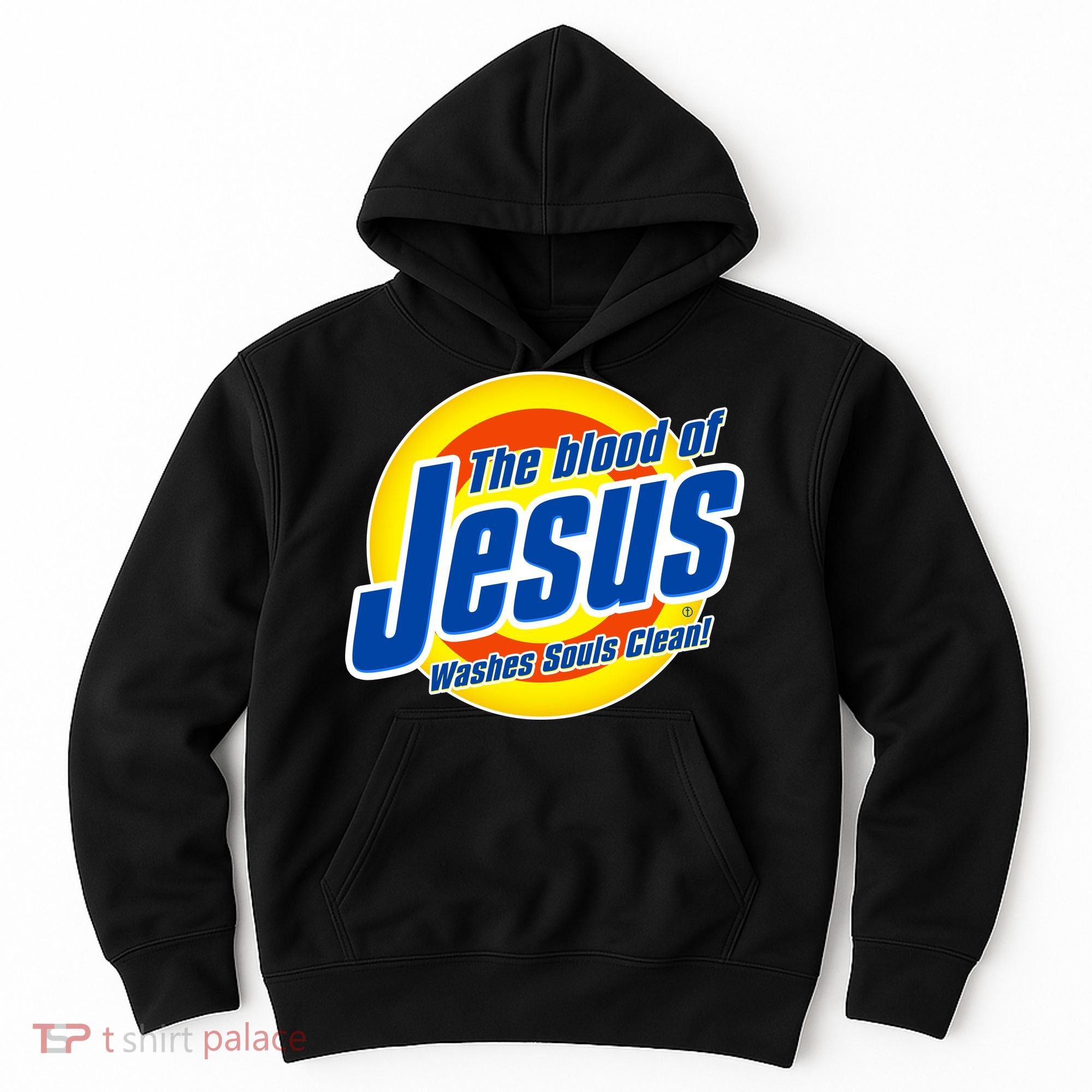 Funny The Blood Of Jesus Washes Souls Clean Detergent Hoodie