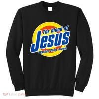 Funny The Blood Of Jesus Washes Souls Clean Detergent Sweatshirt thumb 0