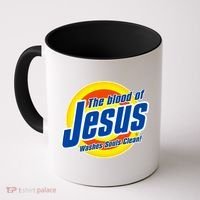 Funny The Blood Of Jesus Washes Souls Clean Detergent Coffee Mug thumb 0