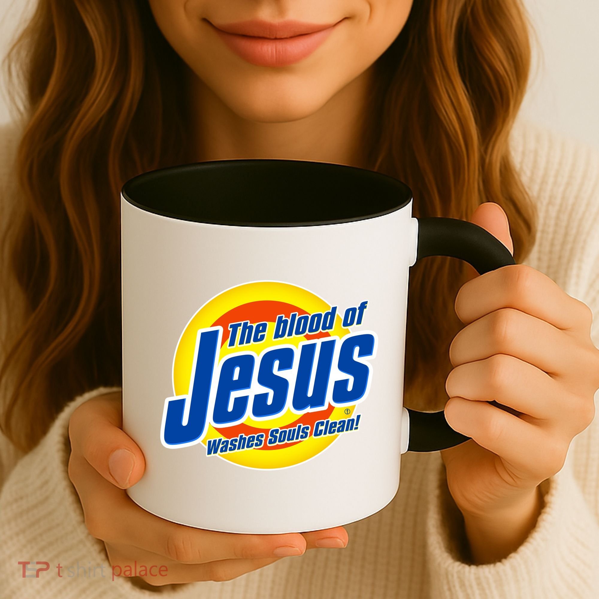 Funny The Blood Of Jesus Washes Souls Clean Detergent Coffee Mug