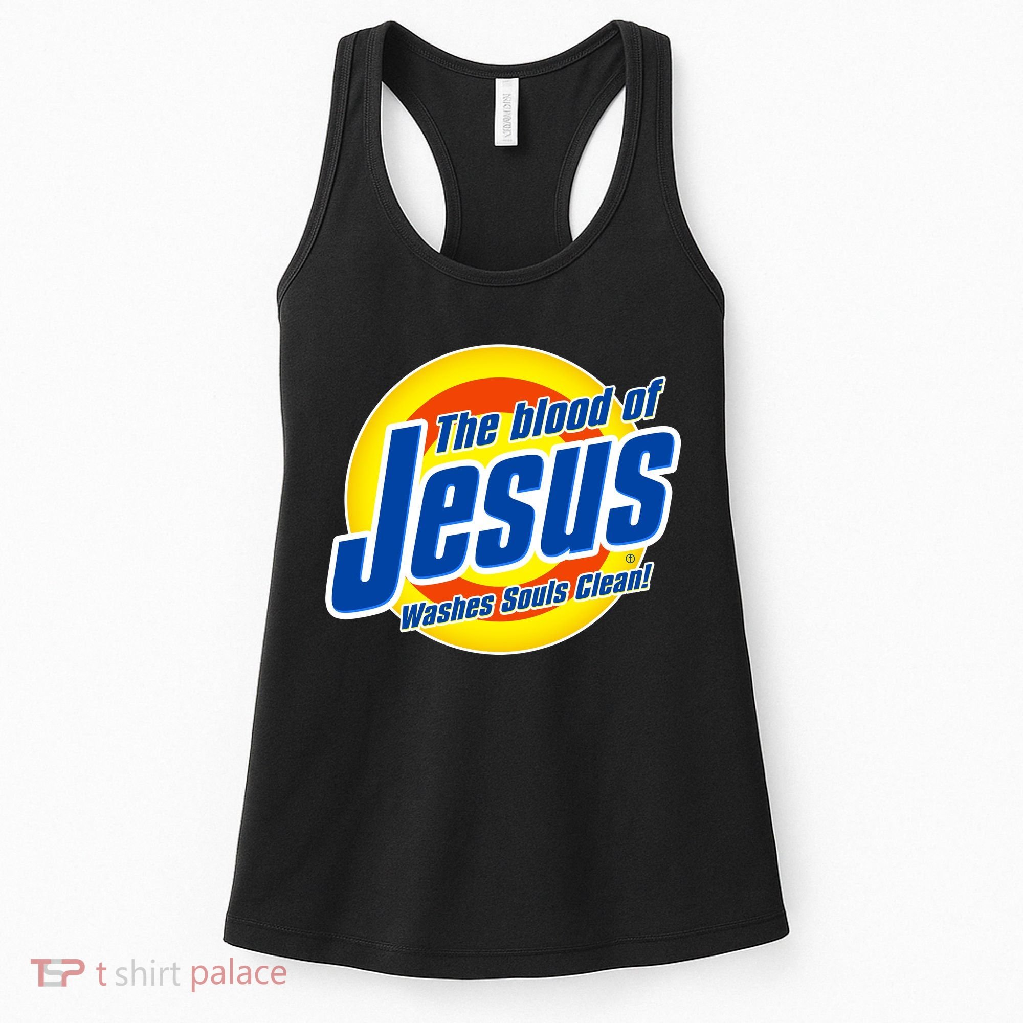 Funny The Blood Of Jesus Washes Souls Clean Detergent Women's Tank Top