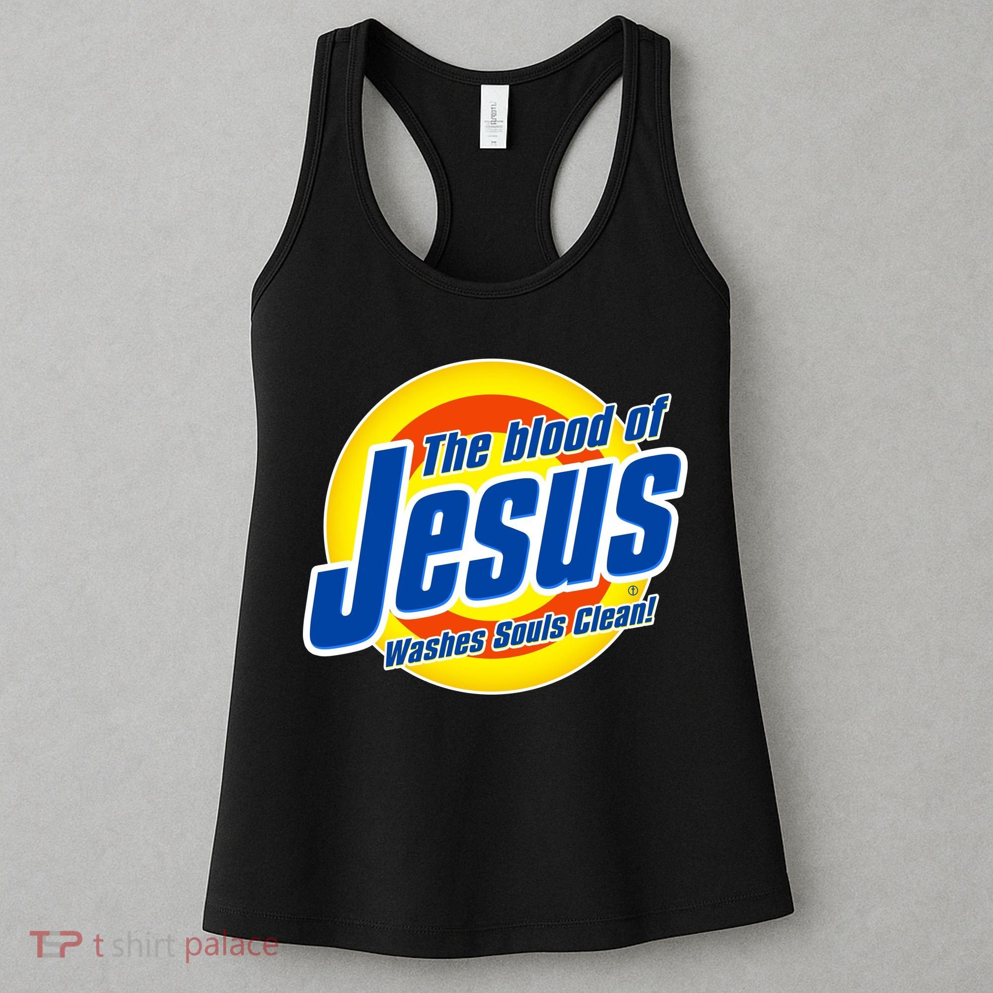 Funny The Blood Of Jesus Washes Souls Clean Detergent Women's Tank Top