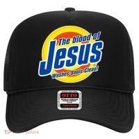 Funny The Blood Of Jesus Washes Souls Clean Detergent Hat thumb 0