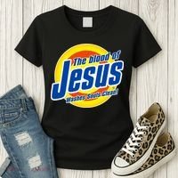 Funny The Blood Of Jesus Washes Souls Clean Detergent Women's T-Shirt thumb 3