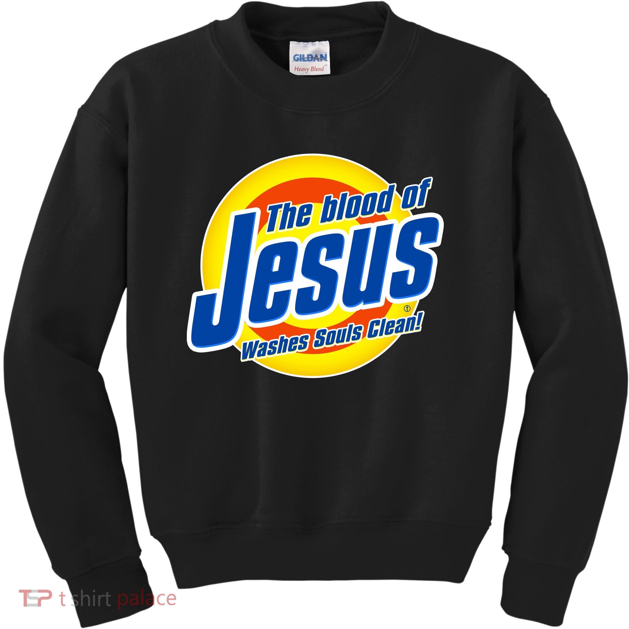 Funny The Blood Of Jesus Washes Souls Clean Detergent Kids Sweatshirt