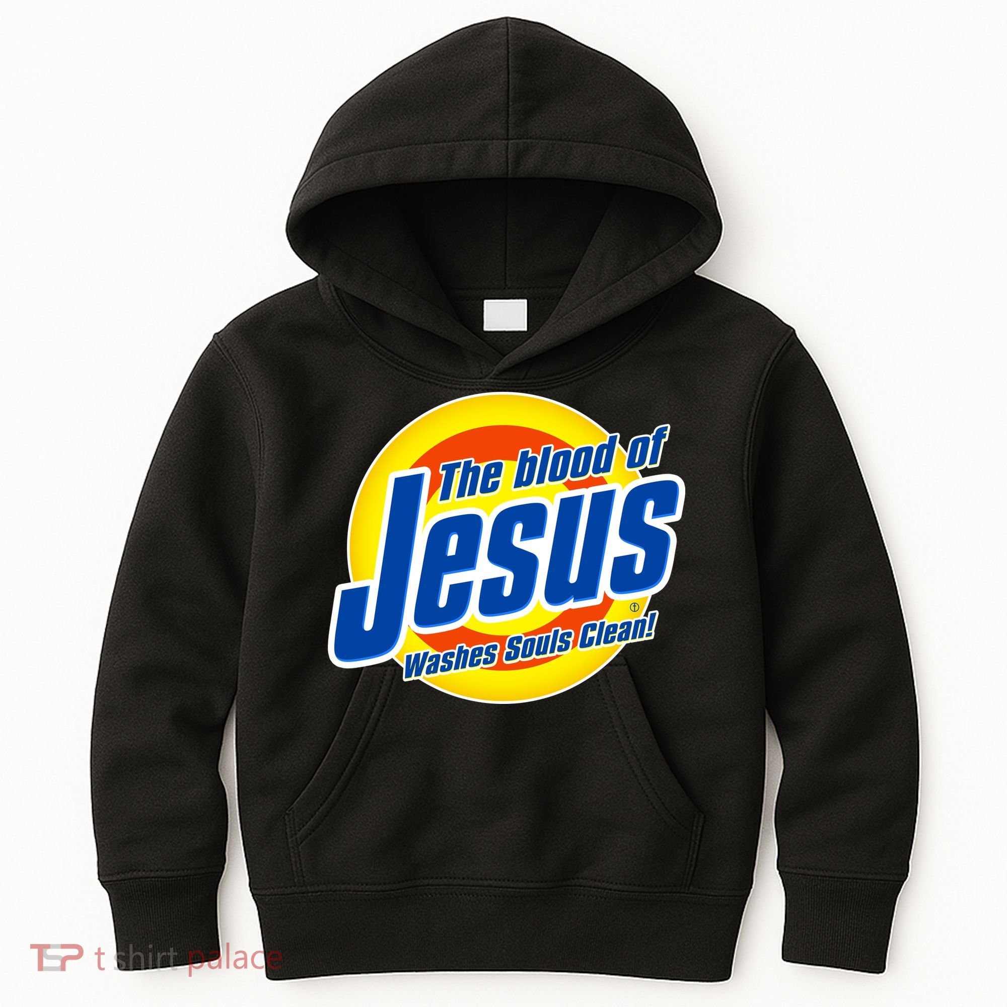 Funny The Blood Of Jesus Washes Souls Clean Detergent Kids Hoodie