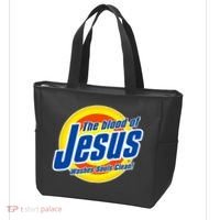 Funny The Blood Of Jesus Washes Souls Clean Detergent Tote Bag thumb 3