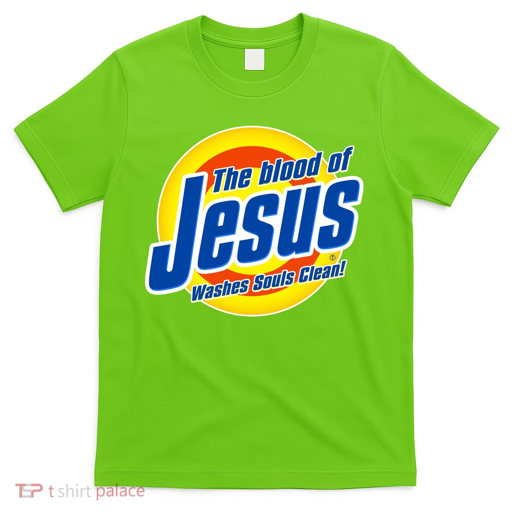 Funny The Blood Of Jesus Washes Souls Clean Detergent T-Shirt