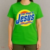 Funny The Blood Of Jesus Washes Souls Clean Detergent T-Shirt thumb 4