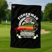 Fishing Tournament Big Catch Golf Towel thumb 1