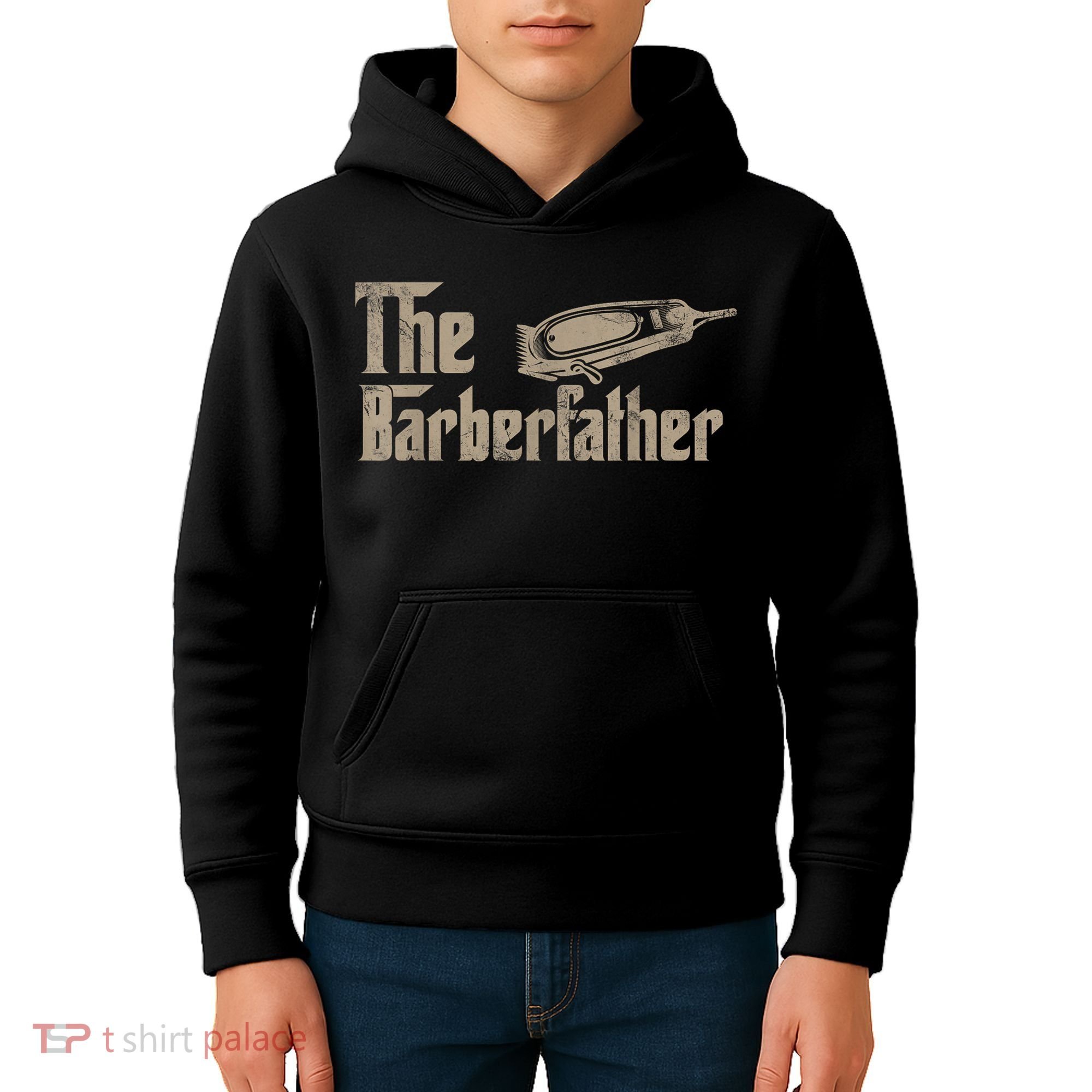 Funny The Barber Father Halloween Christmas Barber Kids Hoodie