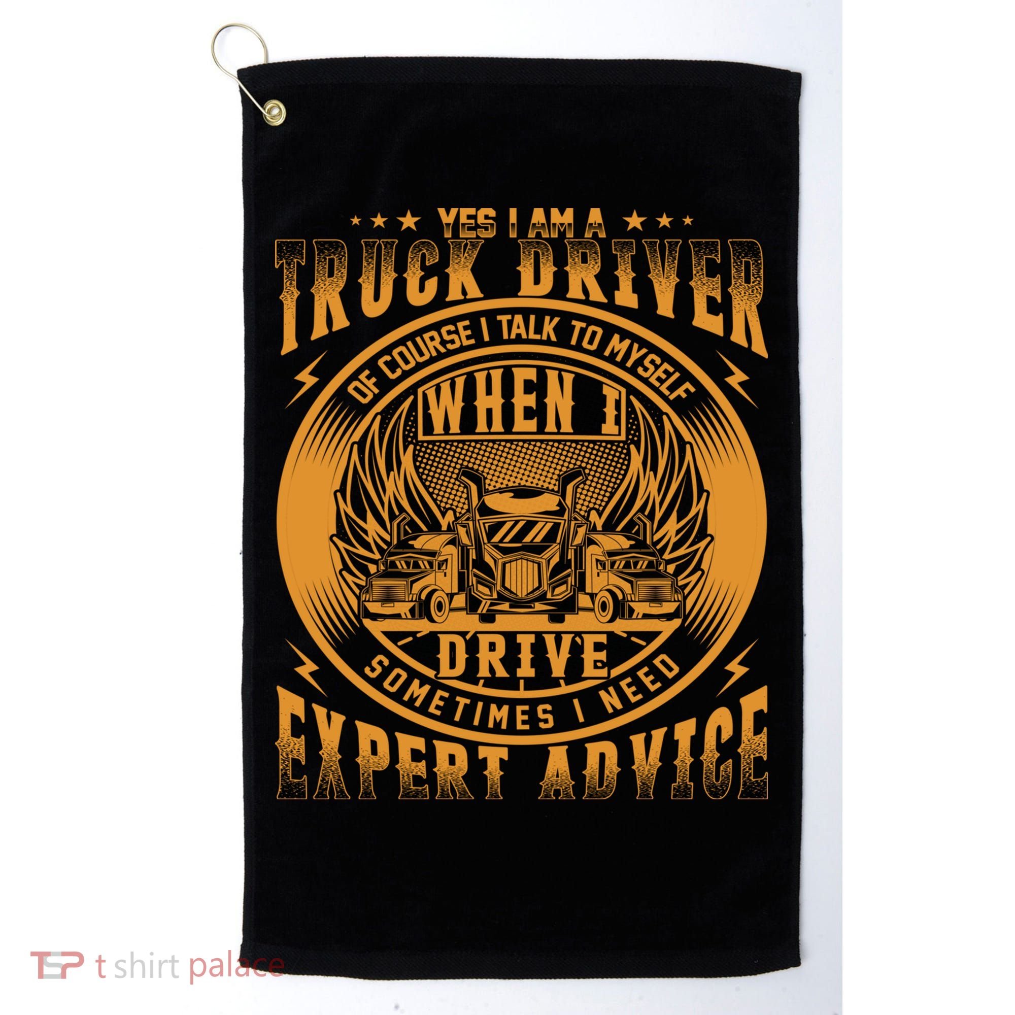 Funny Trucker Big Rig Semi Truck Driver Quote 18 Wheeler Gift Golf Towel