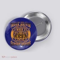 Funny Trucker Big Rig Semi Truck Driver Quote 18 Wheeler Gift Button thumb 0