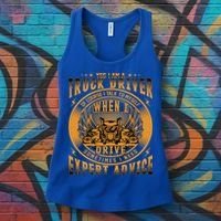 Funny Trucker Big Rig Semi Truck Driver Quote 18 Wheeler Gift Women's Tank Top thumb 3