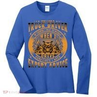 Funny Trucker Big Rig Semi Truck Driver Quote 18 Wheeler Gift Women's Long Sleeve Shirt thumb 0