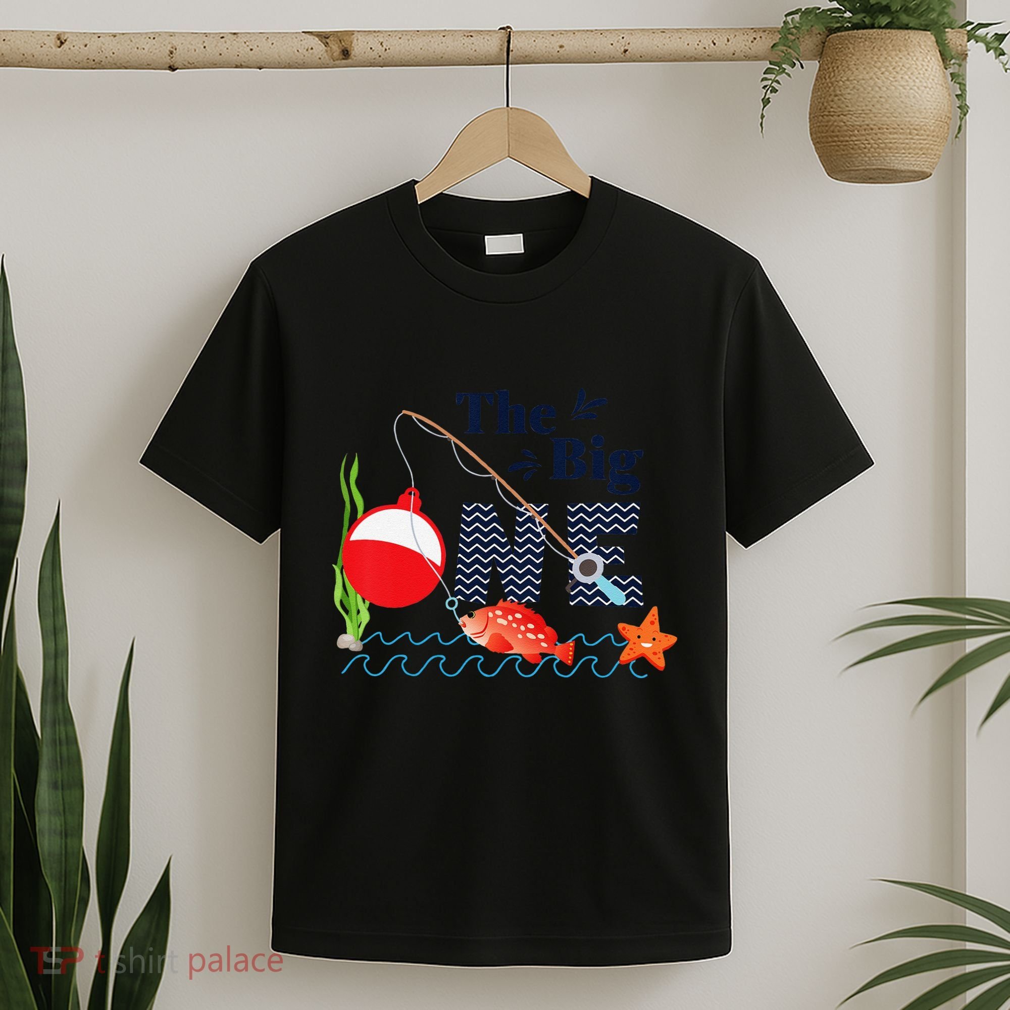 Fishing The Big One Year 1st First Birthday Little Fisherman Funny T-Shirt