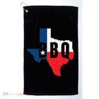Funny Texas BBQ Grilling Or Smoking Meat Golf Towel thumb 0
