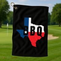 Funny Texas BBQ Grilling Or Smoking Meat Golf Towel thumb 1