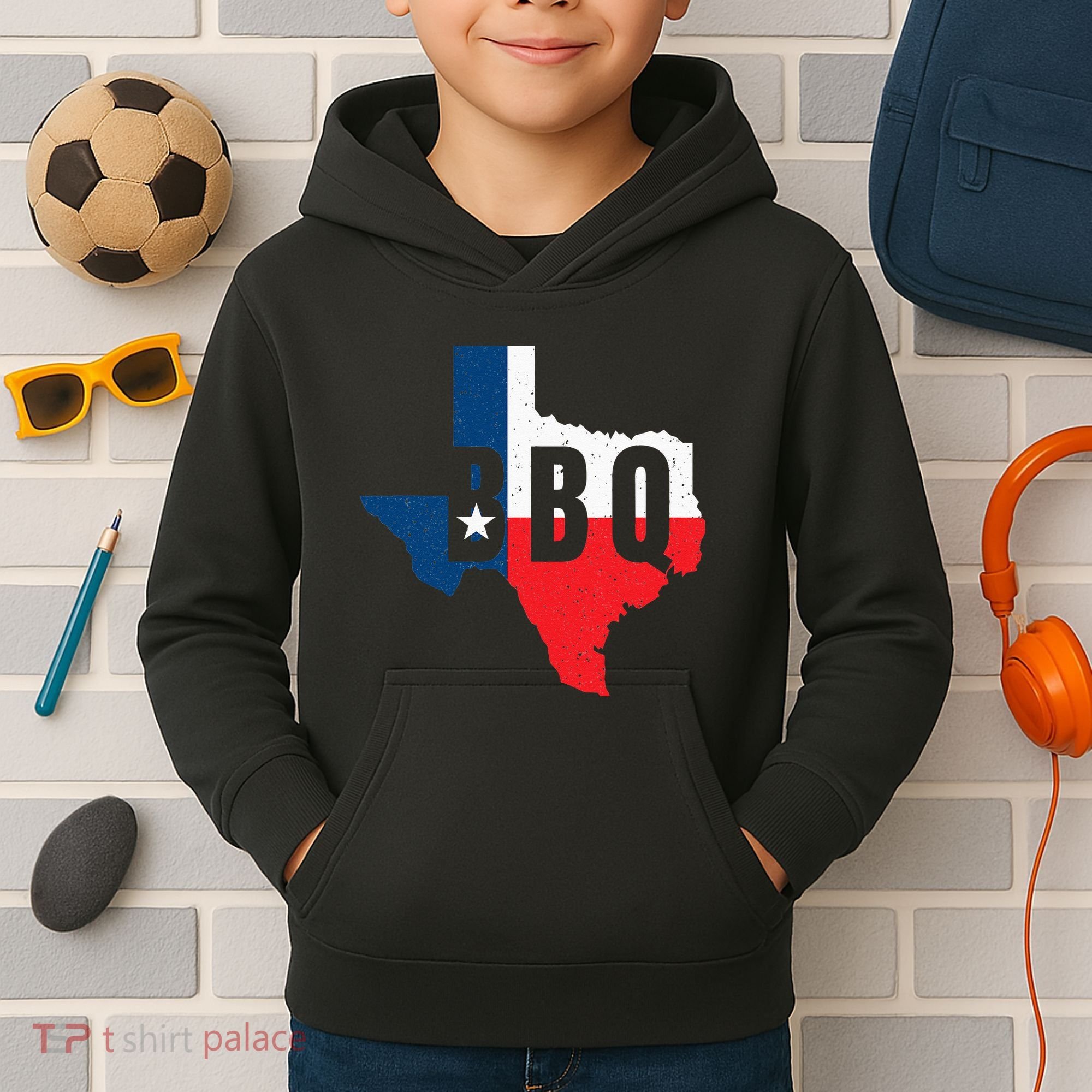 Funny Texas BBQ Grilling Or Smoking Meat Kids Hoodie