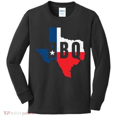 Funny Texas BBQ Grilling Or Smoking Meat Kids Long Sleeve Shirt