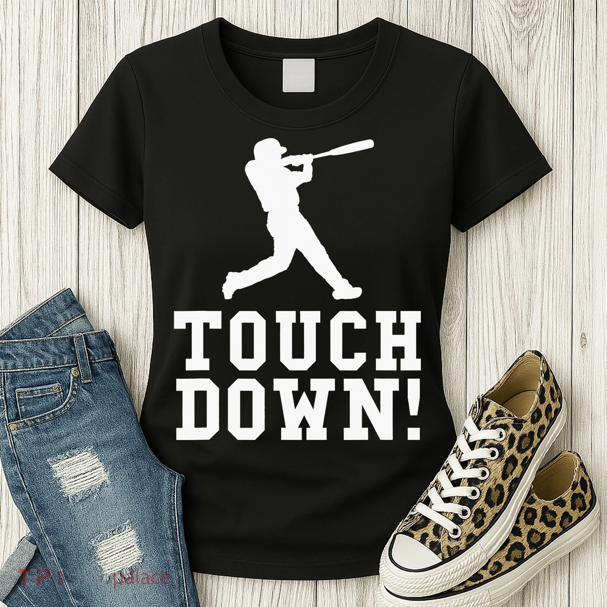 Funny Touchdown Baseball Football Sports Gift Women's T-Shirt