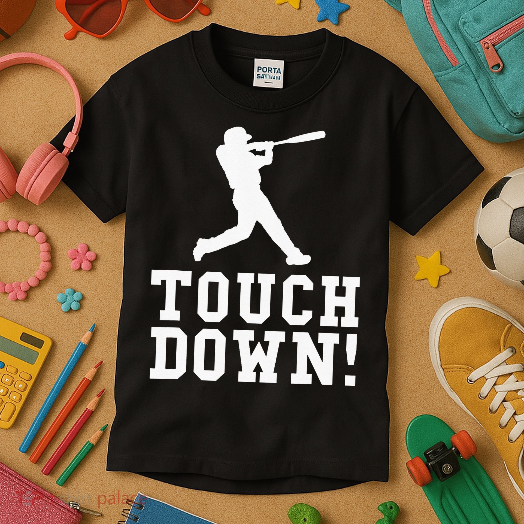 Funny Touchdown Baseball Football Sports Gift Kids T-Shirt
