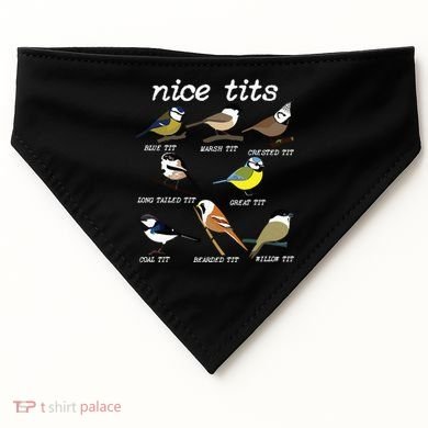 Funny Tit Birds Birdwatcher USA-Made Doggie Bandana
