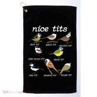 Funny Tit Birds Birdwatcher Golf Towel thumb 0