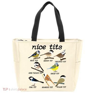 Funny Tit Birds Birdwatcher Tote Bag