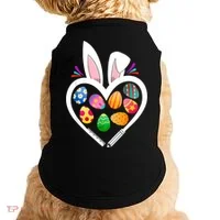 Funny Teacher Bunny Heart Easter Eggs Rabbit Easter Day Doggie Tank thumb 0