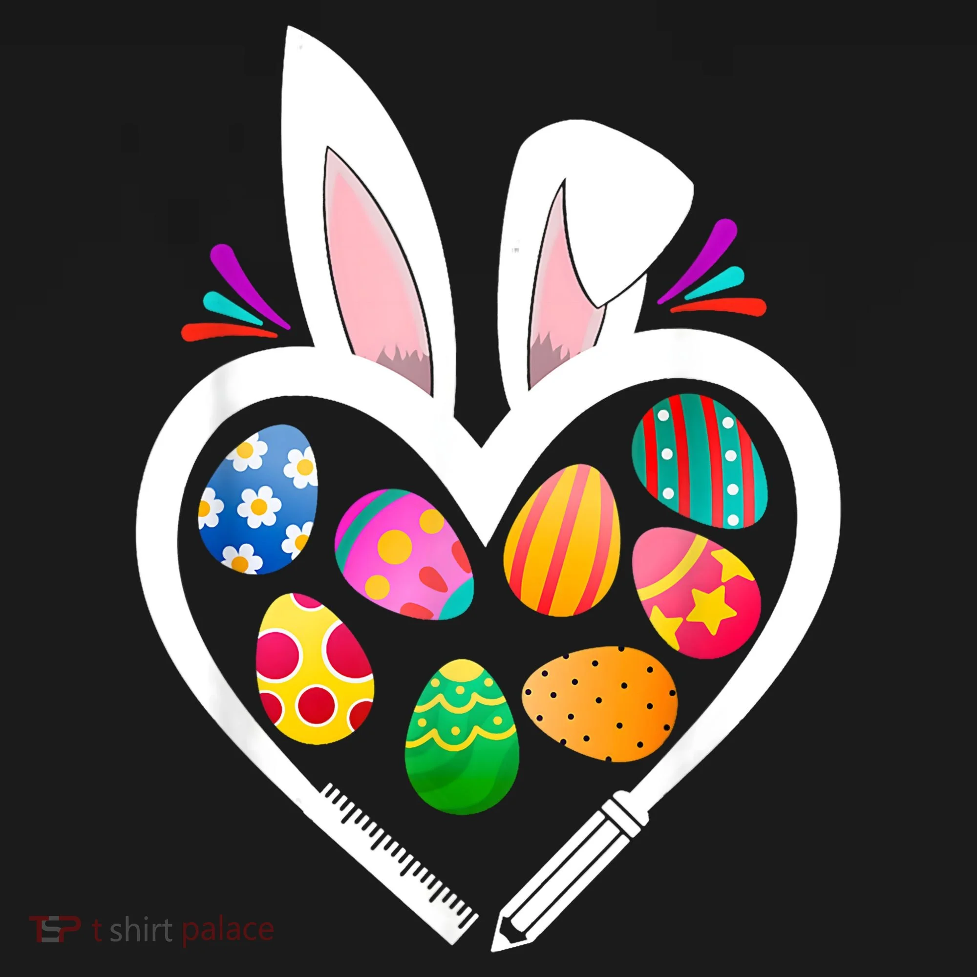 Funny Teacher Bunny Heart Easter Eggs Rabbit Easter Day Doggie Tank