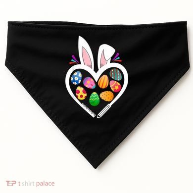 Funny Teacher Bunny Heart Easter Eggs Rabbit Easter Day USA-Made Doggie Bandana