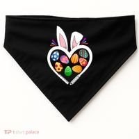 Funny Teacher Bunny Heart Easter Eggs Rabbit Easter Day USA-Made Doggie Bandana thumb 0