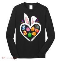 Funny Teacher Bunny Heart Easter Eggs Rabbit Easter Day Long Sleeve Shirt thumb 0