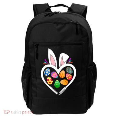 Funny Teacher Bunny Heart Easter Eggs Rabbit Easter Day Backpack