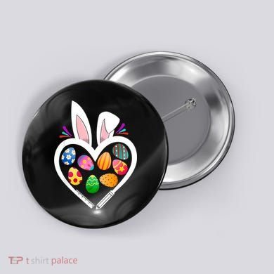 Funny Teacher Bunny Heart Easter Eggs Rabbit Easter Day Button
