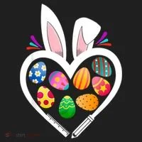 Funny Teacher Bunny Heart Easter Eggs Rabbit Easter Day Tumbler thumb 3