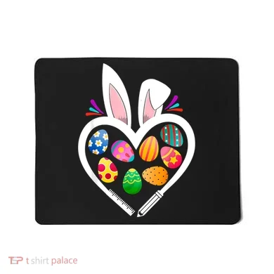 Funny Teacher Bunny Heart Easter Eggs Rabbit Easter Day Mousepad