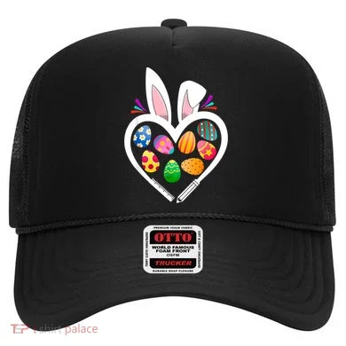Funny Teacher Bunny Heart Easter Eggs Rabbit Easter Day Hat