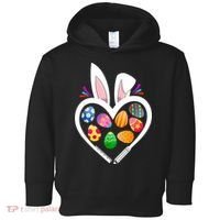 Funny Teacher Bunny Heart Easter Eggs Rabbit Easter Day Toddler Hoodie thumb 0