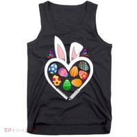 Funny Teacher Bunny Heart Easter Eggs Rabbit Easter Day Tank Top thumb 0