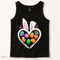 Funny Teacher Bunny Heart Easter Eggs Rabbit Easter Day Tank Top thumb 2