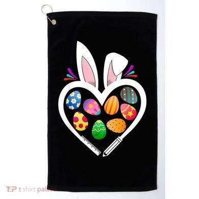 Funny Teacher Bunny Heart Easter Eggs Rabbit Easter Day Golf Towel
